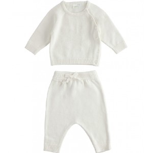Compleu bluza si pantalon tricot pentru bebelusi, I Do, 4.5300TI22ALB