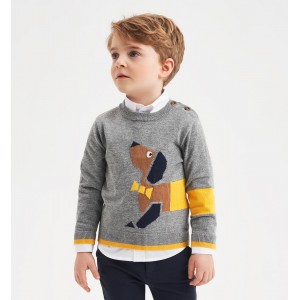 Pulover tricot cu imprimeu baiat , I Do, 4.5417TI22GR Pulover tricot cu imprimeu baiat , I Do, 4.5417TI22GR