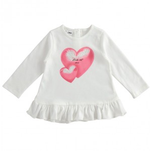 Bluza maneca lunga cu imprimeu pentru fetite, I Do, 4.5554TI22ALB