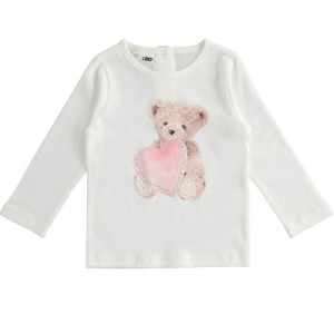 Bluza maneca lunga cu imprimeu pentru fetite, I Do, 4.5561TI22ALB