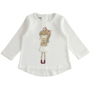 Bluza maneca lunga cu imprimeu pentru fetite, I Do, 4.5575TI22ALB