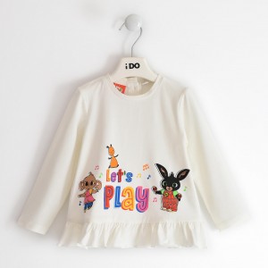 Bluza maneca lunga cu imprimeu pentru fetite, I Do, 4.5577TI22ALB