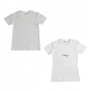 Set 2 tricouri de piele pentru fetite, I Do, 4.5697TI22ALB Set 2 tricouri de piele pentru fetite, I Do, 4.5697TI22ALB