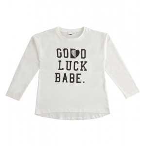 Bluza maneca lunga cu imprimeu pentru fete , I Do, 4.5855TI22ALB