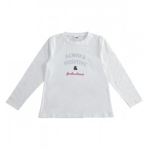 Bluza maneca lunga cu imprimeu pentru fete , I Do, 4.5860TI22ALB