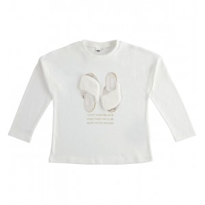 Bluza maneca lunga cu imprimeu pentru fete , I Do, 4.5873TI22ALB