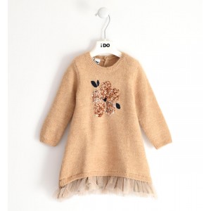 Rochita din tricot cu tull si paiete pentru fetite, I Do, 4.5907TI22BJ