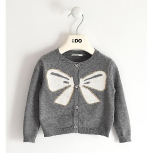 Pulover cu nasturi si imprimeu pentru fetite  , I Do, 4.5922TI22GR