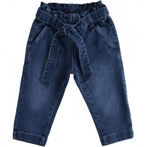 Pantaloni denim cu centura pentru fetita , I Do, 4.5945TI22BLM