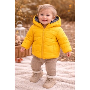 Jachetă bebe iDO căptușită cu glugă și urechi aplicate, unisex – călduroasă și confortabilă,4.7208TI23GA