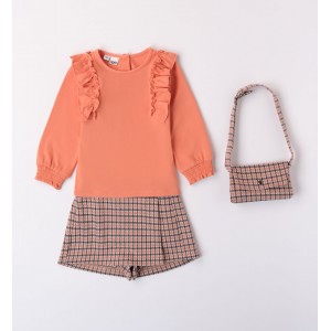 Compleu bluza , fusta pantaloni și geanta pentru fetite, I Do, 4.7620TI23ORG Compleu bluza , fusta pantaloni și geanta pentru fetite, I Do, 4.7620TI23ORG