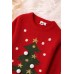 Pulover Tricotat Unisex Copii iDO Roșu, cu Imprimeu de Crăciun, din Acril, 4.7839TI23RO