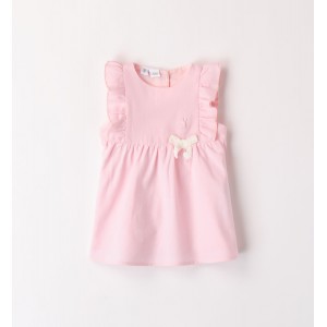 Rochie din in cu fundita pentru fetite, I Do, 4.8134PV24RZ Rochie din in cu fundita pentru fetite, I Do, 4.8134PV24RZ