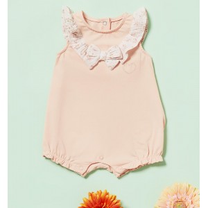 Salopeta scurta cu aplicatie funda pentru fetita nou nascut, I Do, 4.8166PV24PI