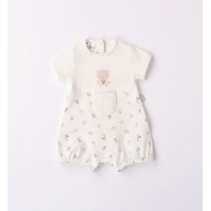 Salopeta scurta cu imprimeu pentru nou nascut, I Do, 4.8185PV24CR