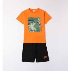 Compleu tricou cu imprimeu si pantaloni scurti pentru baiat, I Do, 4.8226PV24ORG