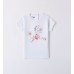 Tricou cu imprimeu floral si strasuri pentru fete, I Do, 4.8343PV24ALB