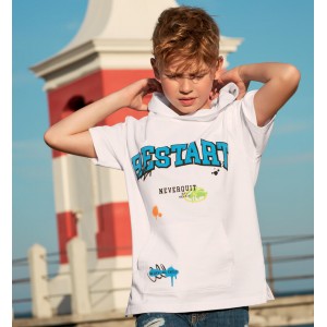 Tricou baschet cu gluga si imprimeu pentru baiat, I Do, 4.8455TI23ALB