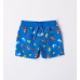 Bermude de baie băiat albastre, imprimeu pești și vietăți marine, talie elastică, 4.8577PV24ABS