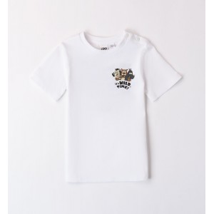 Tricou cu imprimeu fata verso Savana pentru baiat, I Do, 4.8683PV24ALB