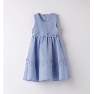 Rochie din in cu broderie pentru fete, I Do, 4.8750PV24BL Rochie din in cu broderie pentru fete, I Do, 4.8750PV24BL