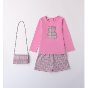 Compleu bluza, pantalani scurti si geanta in carouri pentru fete, I Do, 4.A546TI24RZ Compleu bluza, pantalani scurti si geanta in carouri pentru fete, I Do, 4.A546TI24RZ