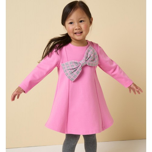 Rochie elegantă pentru fete iDO roz cu fundă decorativă și fermoar invizibil, 4.A579TI24RZ Rochie elegantă pentru fete iDO roz cu fundă decorativă și fermoar invizibil, 4.A579TI24RZ