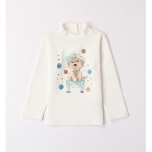 Helanca cu imprimeu catel si strasuri pentru fete, I Do, 4.A652TI24ALB