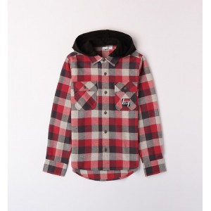 Cămașă cu model carouri și gluga pentru băiat, I Do,4.A721TI24RO