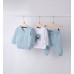 Set trening iDO bebe, 3 piese din bumbac 100%, hanorac, bluziță și pantaloni, alb și albastru pastel, 4.B007PV25BL