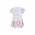 Set vară fetițe IDO din bumbac și elastan cu bluziță albă și pantaloni roz, 4.B092PV25RZ