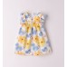 Rochiță bebe fete I Do albă cu imprimeu floral galben și bleu, 4.B191PV25GA