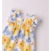 Rochiță bebe fete I Do albă cu imprimeu floral galben și bleu, 4.B191PV25GA