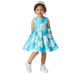 Rochie Twill Floral Turcoaz pentru Fete, I Do, 4.B343PV25TU Rochie Twill Floral Turcoaz pentru Fete, I Do, 4.B343PV25TU