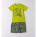 Compleu băieți I Do din bumbac 100%, tricou verde și pantaloni scurți cu monștri, 4.B467PV25VE