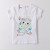Tricou iDO fete alb din bumbac cu pisicuță și flori, 4.B545PV25ALB