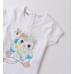 Tricou iDO fete alb din bumbac cu pisicuță și flori, 4.B545PV25ALB