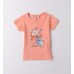 Tricou iDO pentru fete din bumbac cu imprimeu floral și nasturi la spate, 4.B545PV25CO