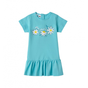 Rochie vară fetiță iDO, bumbac 100%, floral cu strasuri, volane, 4.B547PV25TU Rochie vară fetiță iDO, bumbac 100%, floral cu strasuri, volane, 4.B547PV25TU