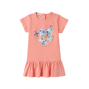 Rochiță Casual iDO Fete, Jerseu 100% Bumbac, Design Floral, 4.B547PV25PI Rochiță Casual iDO Fete, Jerseu 100% Bumbac, Design Floral, 4.B547PV25PI
