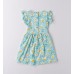 Rochie casual iDO pentru fete, bumbac 100%, imprimeu margarete pe fond bleu pastel, 4.B548PV25TU