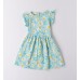Rochie casual iDO pentru fete, bumbac 100%, imprimeu margarete pe fond bleu pastel, 4.B548PV25TU