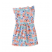 Rochie Fetite IDO din Bumbac cu Flori Portocalii si Albastre, 4.B548PV25PO