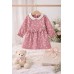 Rochie bebe fetițe iDO din fleece de bumbac cu imprimeu floral și volan, 4.F142TI25RZ