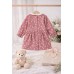 Rochie bebe fetițe iDO din fleece de bumbac cu imprimeu floral și volan, 4.F142TI25RZ