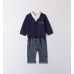 Compleu cardigan incorporat cu camasa si pantaloni eleganti pentru bebe baiat, I Do, 4.A196TI24NA