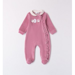 Salopeta catifelata cu volane pentru fetita nou nascut, I Do, 4.A242TI24RZ