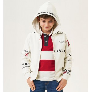 Hanorac cu fermoar și gluga pentru baiat, I Do, 4.A754TI24CR Hanorac cu fermoar și gluga pentru baiat, I Do, 4.A754TI24CR