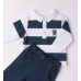 Set bebeluși iDO din bumbac 100% – tricou polo în dungi și pantaloni uni, 4.B059PV25NA Set bebeluși iDO din bumbac 100% – tricou polo în dungi și pantaloni uni, 4.B059PV25NA