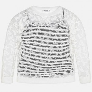 Set bluza si maieu fete Mayoral 6311PV17ALB